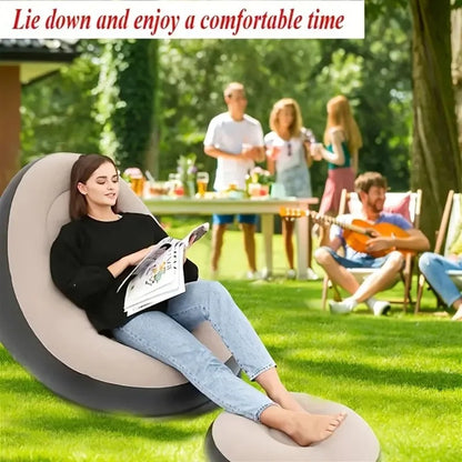 Inflatable Lounge Chair with Ottoman Set