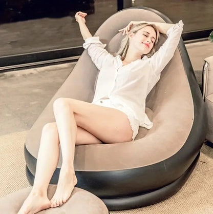 Inflatable Lounge Chair with Ottoman Set
