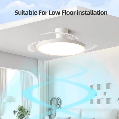 Jelena Invisible Fan Light with 3 Retractable Blades Bedroom Living Room