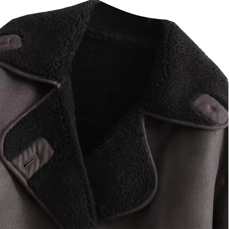 MUJER 2025 Woman Thick Faux Leather Jackets for Women Autumn